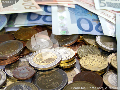 Image of Euro coins and notes