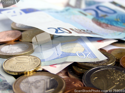 Image of Euro coins and notes