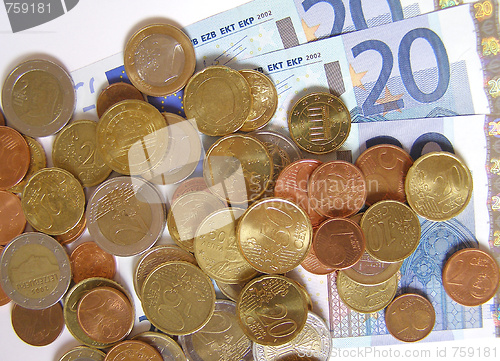 Image of Euro coins and notes