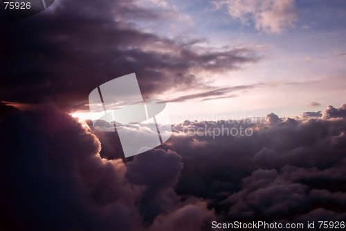 Image of Sunset from airplane