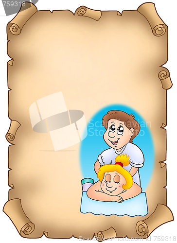 Image of Parchment with cartoon massager