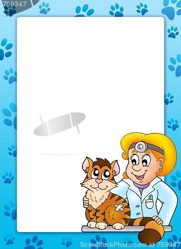 Image of Frame with cat at veterinarian
