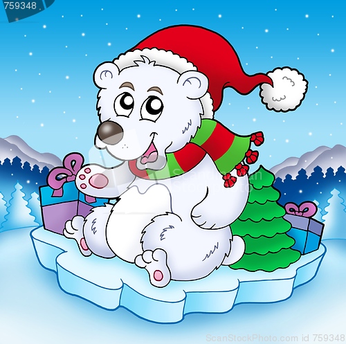 Image of Cute Christmas bear with gifts