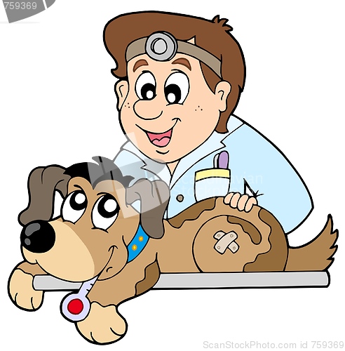 Image of Dog at veterinarian