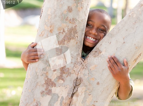 Image of Young African American Boy in the Park