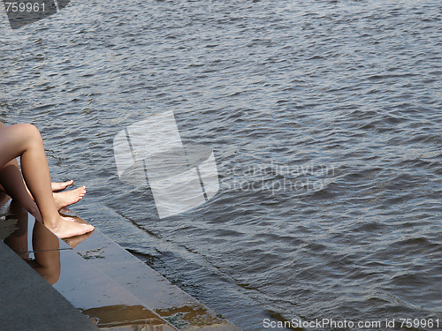 Image of Girls legs bathing