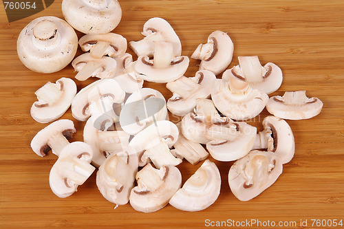 Image of mushrooms on chopping board 