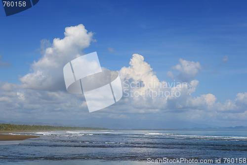 Image of Tropical seascape w clouds n sky