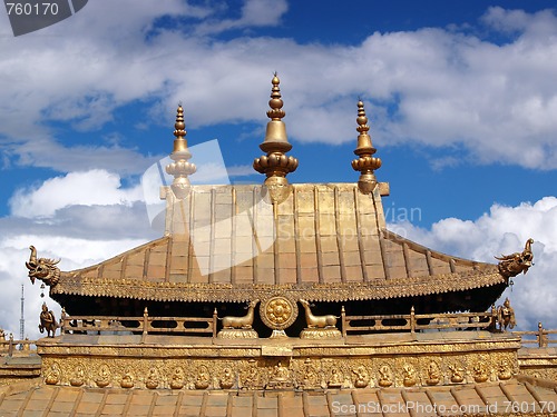 Image of Golden roof Potala palace Lhasa Tibet 