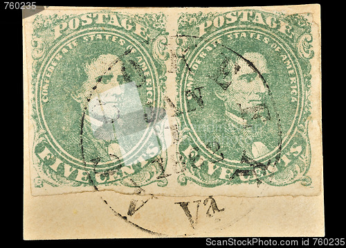 Image of Rare First Confederate stamps, Jefferson Davis, postmark 1862.