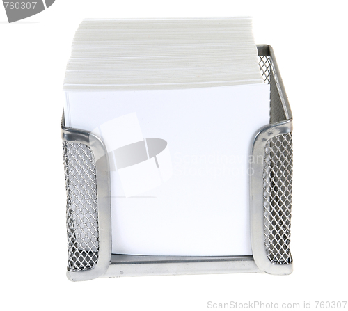 Image of paper for writing in stand