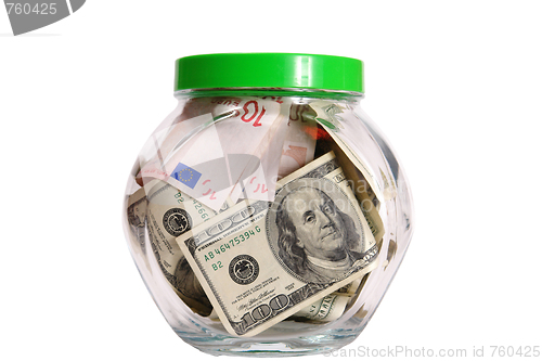 Image of money jar(clipping path included)