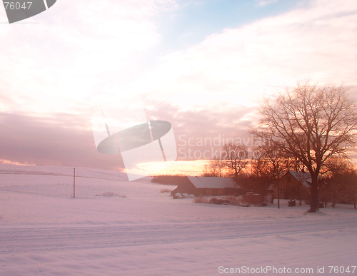 Image of Sunset In Farmland