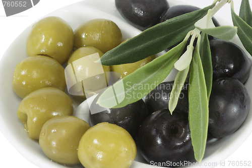 Image of Olives with leaves