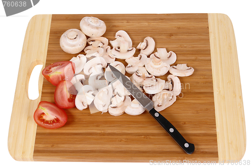 Image of mushrooms on chopping board