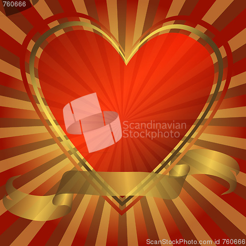 Image of Abstract background with heart and ribbon