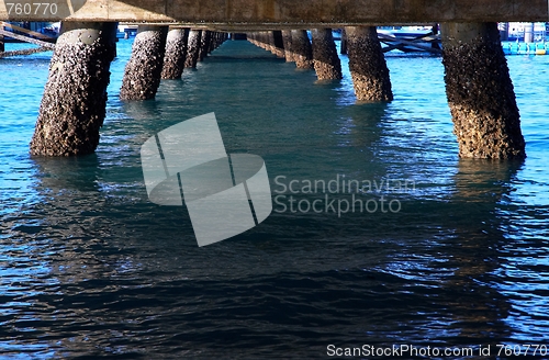 Image of Pier. Seacoast urban landscape.