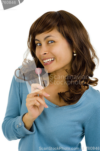 Image of asian beauty with lollipop