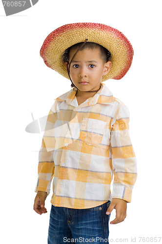 Image of cute boy with cowboy hat