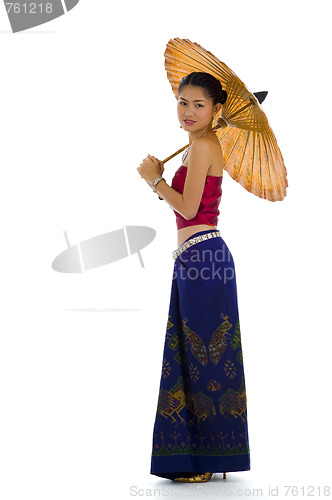 Image of thai girl in traditional clothes