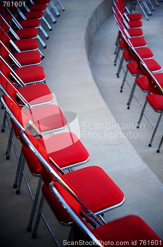 Image of Perfect rows of red chairs