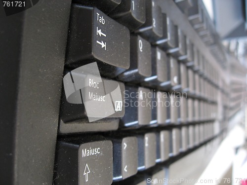 Image of Keyboard in a Computer Lab, Tuscany, Italy