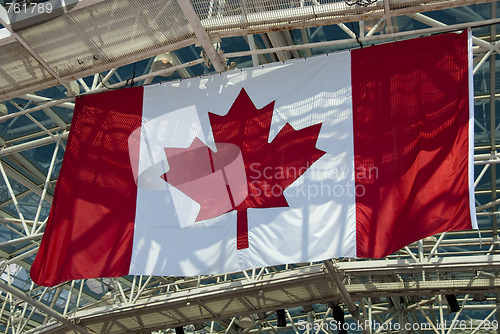 Image of Canadian Flag inside a Stadium, Toronto, Ontario