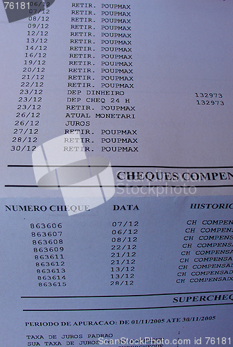 Image of Bank statement