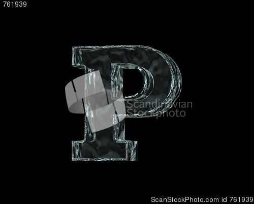 Image of frozen letter p