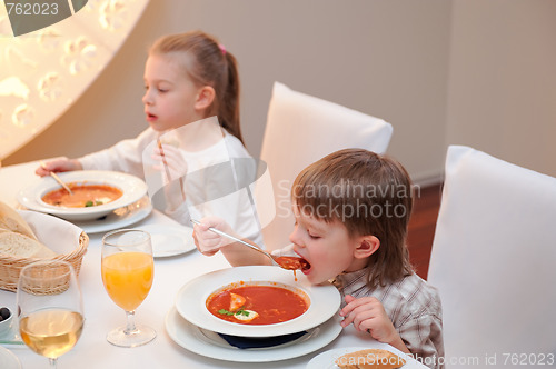 Image of Delicious dinner in restaurant
