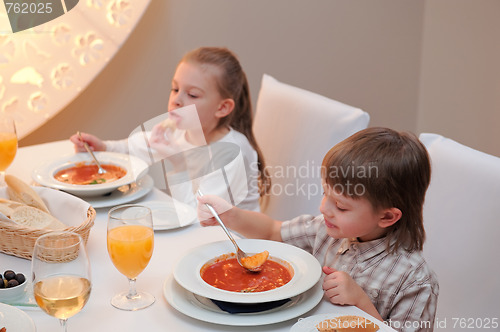 Image of Delicious dinner in restaurant