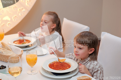 Image of Delicious dinner in restaurant