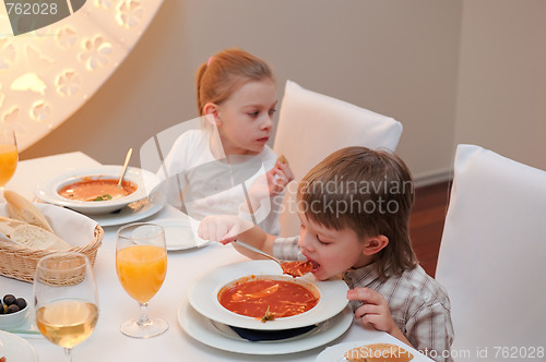 Image of Delicious dinner in restaurant