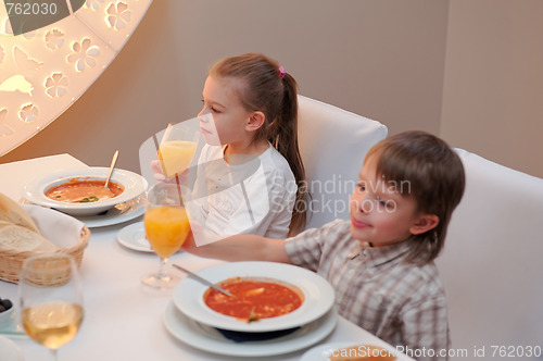 Image of Delicious dinner in restaurant