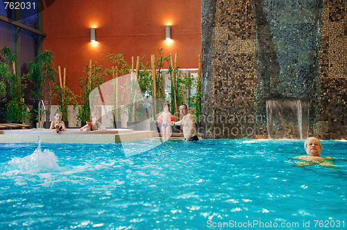 Image of Family in swimming-pool