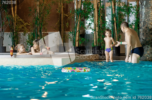 Image of Family in swimming-pool