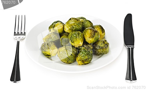 Image of Plate of brussels sprouts