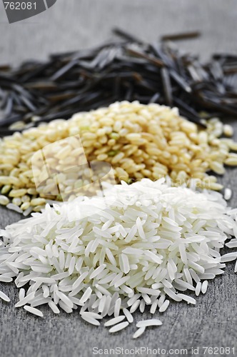 Image of Three piles of rice