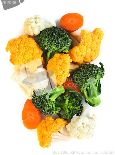 Image of Broccoli cauliflower and carrots