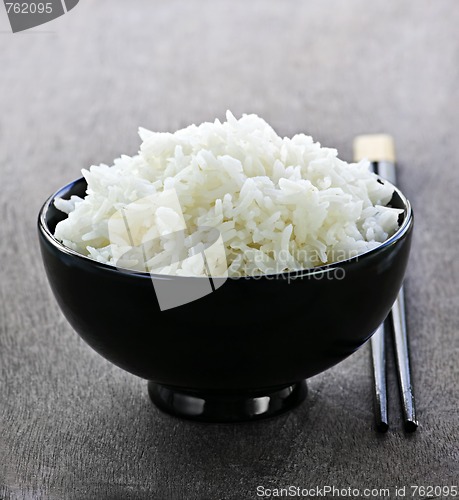 Image of Rice bowl with chopsticks