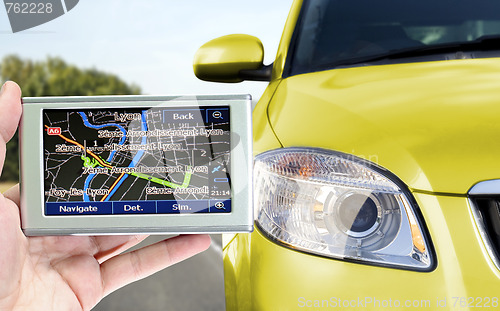 Image of Gps in a man hand.