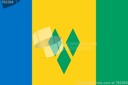 Image of The national flag of Saint Vincent and Grenadines