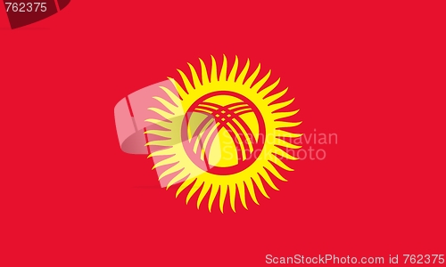Image of The national flag of Kyrgyzstan
