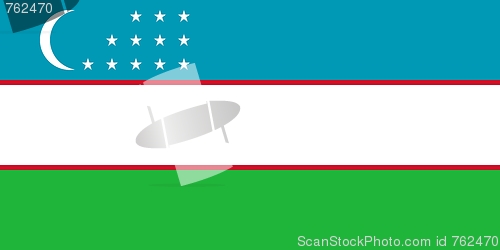 Image of The national flag of Uzbekistan