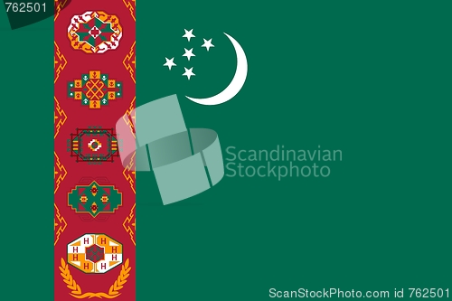 Image of The national flag of Turkmenistan