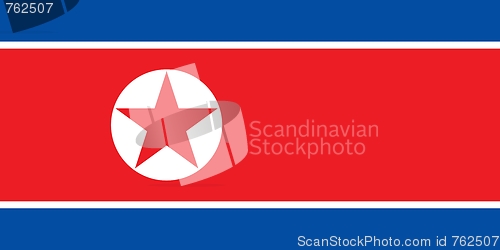 Image of The national flag of North Korea