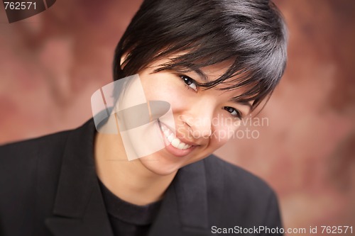 Image of Attractive Ethic Girl Poses for Portrait