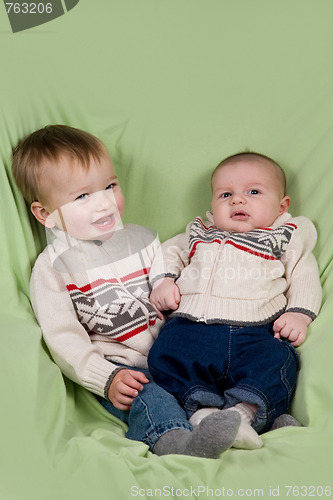 Image of Baby Boys in Winter Clothes