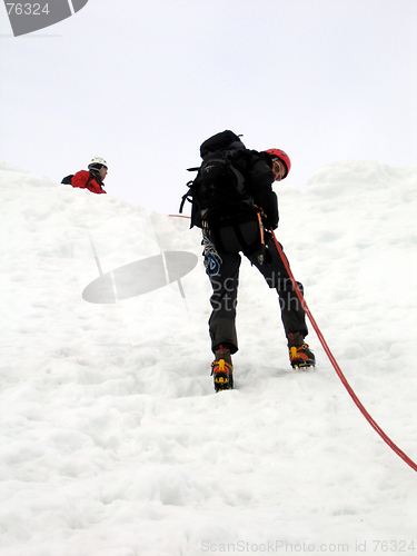 Image of Mountaineer rappelling