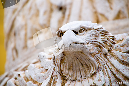 Image of The close up of carving eagle